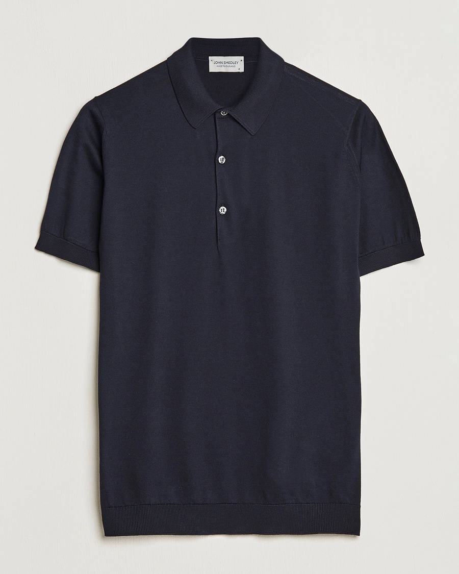 John Smedley Adrian Slim Fit Sea Island Polo Navy – Blue