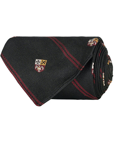  Silk Diagonal Crest 8 cm Tie Black/Red