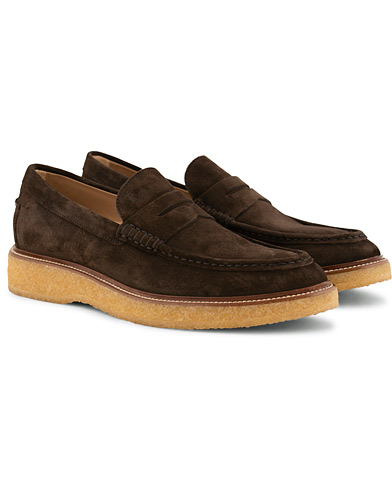  Crepe Sole Moccasino Loafer Dark Brown Suede