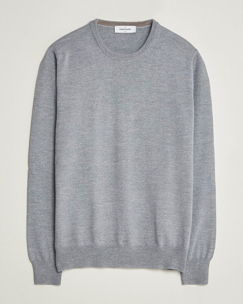 Gran Sasso Merino Fashion Fit Crew Neck Pullover Light Grey – Grey