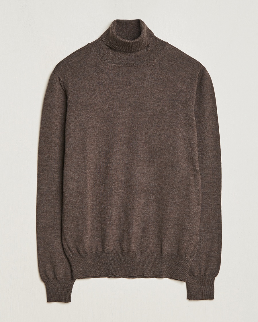 Gran Sasso Merino Fashion Fit Rollneck Brown – Brown