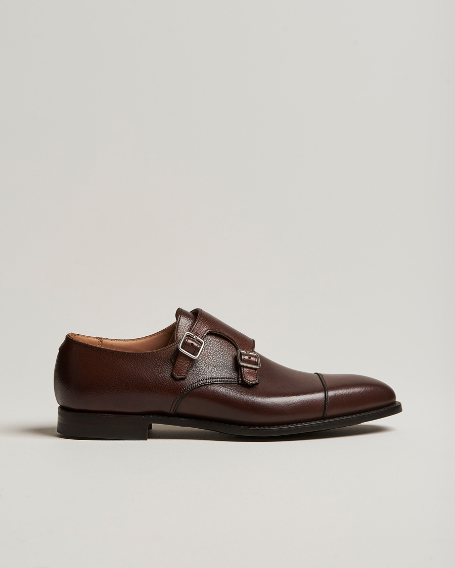 Crockett & Jones Lowndes Monkstrap City Sole Dark Brown Calf – Brown