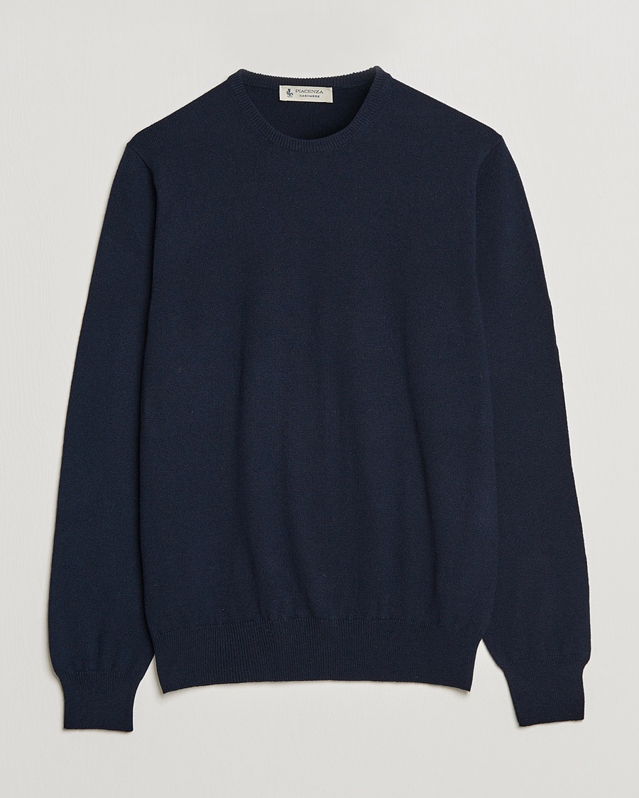 Piacenza Cashmere Cashmere Crew Neck Sweater Navy – Blue