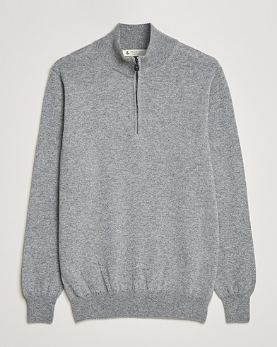The Italian Collection |  Cashmere Half Zip Sweater Light Grey