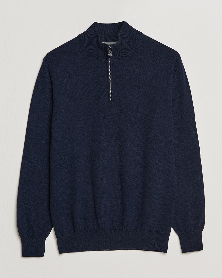 Piacenza Cashmere Cashmere Half Zip Sweater Navy – Blue