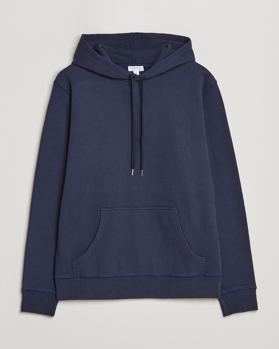 Sunspel Loopback Hoodie Navy – Blue