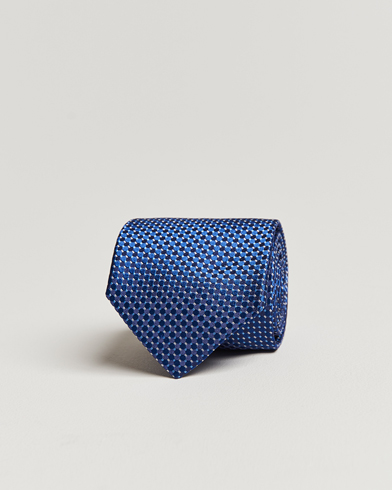 Men |  | Eton | Silk Geometric Weave Tie Navy