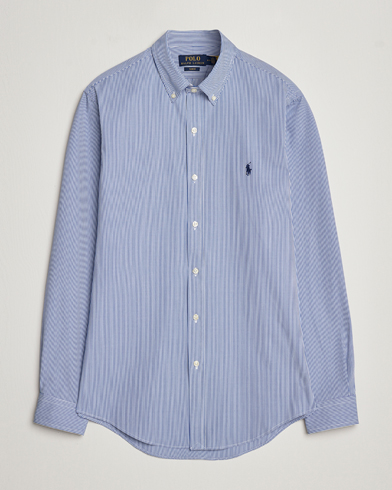 Men | Ralph Lauren Holiday Dressing | Polo Ralph Lauren | Slim Fit Thin Stripe Poplin Shirt Blue/White