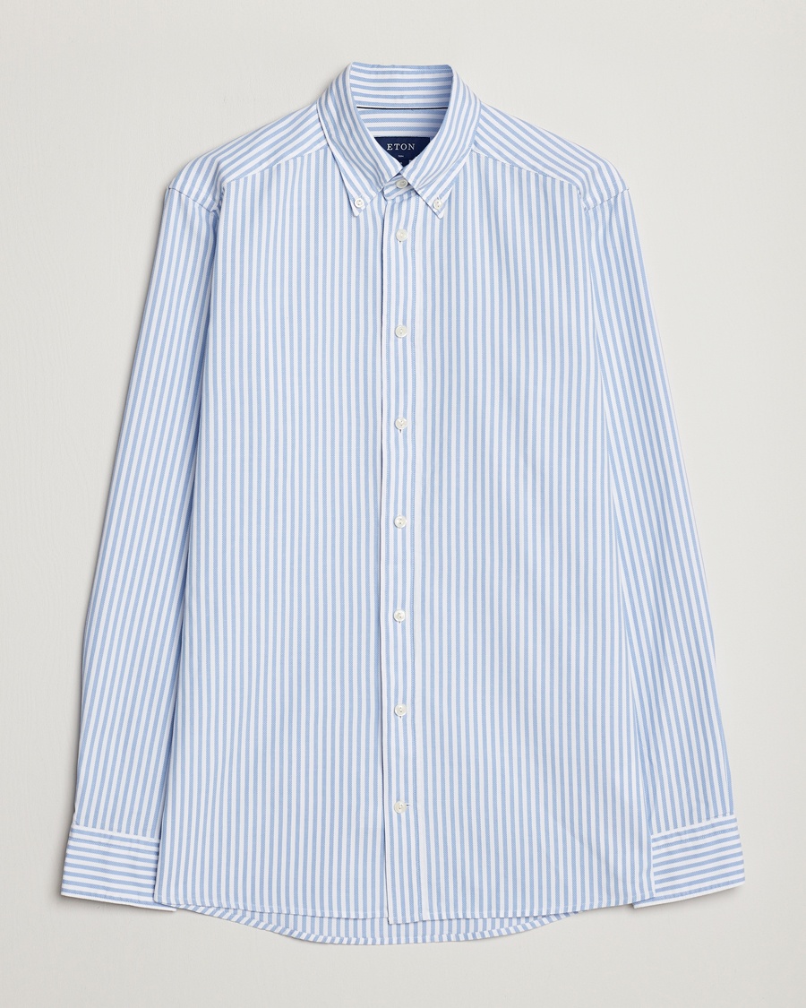 Eton Slim Fit Royal Oxford Stripe Button Down Light Blue – Blue