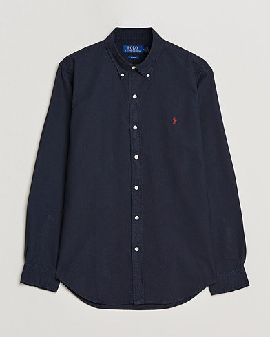 Shirts |  Slim Fit Garment Dyed Oxford Shirt Navy