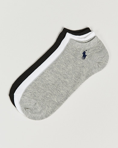 Men | Ankle Socks | Polo Ralph Lauren | 3-Pack Ghost Sock Black/White/Grey