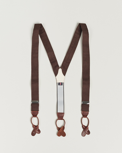 Men | Accessories | Albert Thurston | Linen Braces 38mm Brown