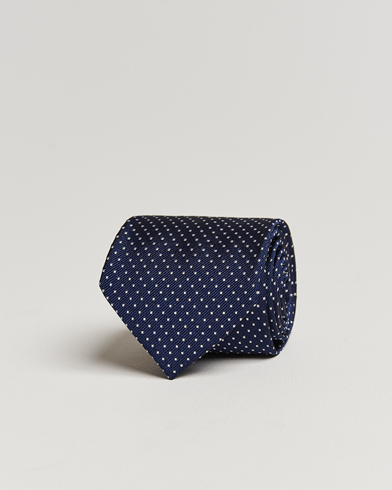Men | Ties | Amanda Christensen | Micro Dot Classic Tie 8 cm Navy/White