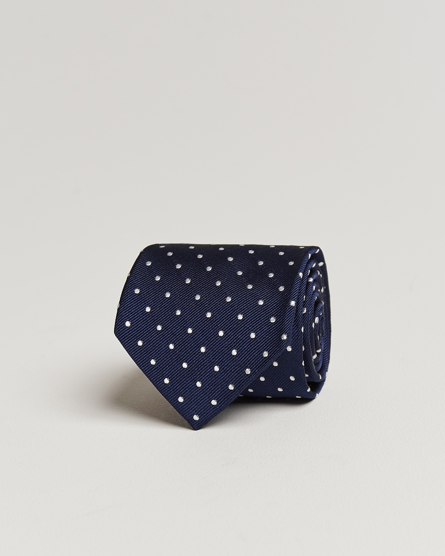 Amanda Christensen Dot Classic Tie 8 cm Navy/White – Blue