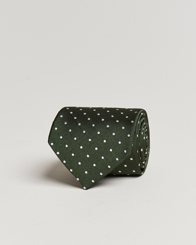 Men | Business Casual | Amanda Christensen | Dot Classic Tie 8 cm Green/White