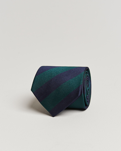 Men | Ties | Amanda Christensen | Regemental Stripe Classic Tie 8 cm Green/Navy