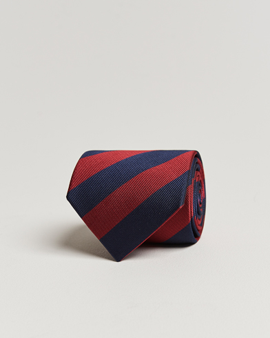 Men | Ties | Amanda Christensen | Regemental Stripe Classic Tie 8 cm Wine/Navy