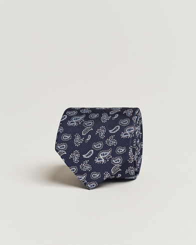 Men | Ties | Amanda Christensen | Paisley Woven Silk Tie 8 cm Navy