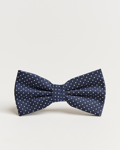 Bow Ties |  Micro Dot Pre Tie Silk Navy