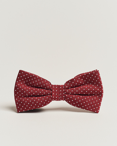 Men | Bow Ties | Amanda Christensen | Micro Dot Pre Tie Silk Wine Red