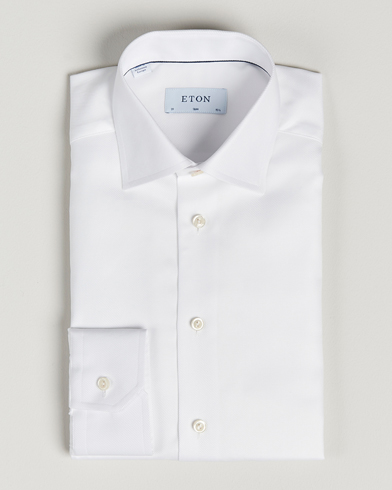 Men | Formal | Eton | Slim Fit Textured Twill Shirt White