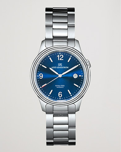 Men | Fine watches | Sjöö Sandström | Royal Steel Classic 41mm Blue and Steel