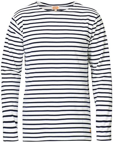Wardrobe Basics |  Houat Héritage Stripe Longsleeve T-shirt White/Navy