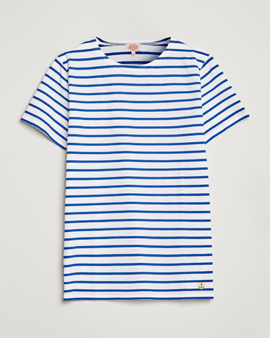 Men | Basics | Armor-lux | Hoëdic Boatneck Héritage Stripe T-shirt White/Blue