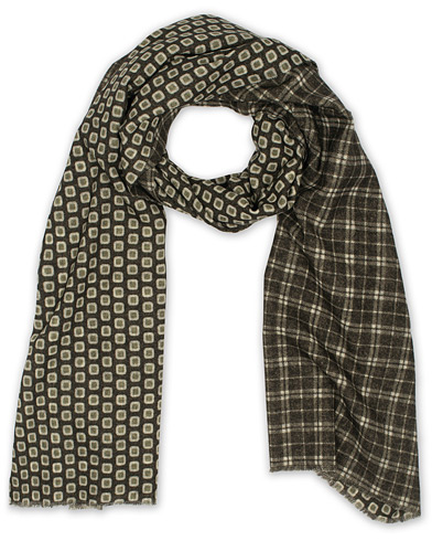  Double Side Printed Wool Scarf Green