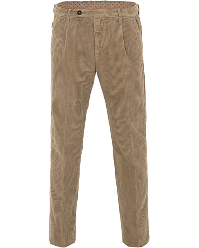  Ionio Single Pleated Corduroy Trousers Khaki