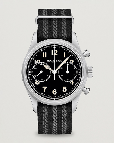 Fabric strap |  1858 Steel Automatic Chronograph 42mm Black Dial