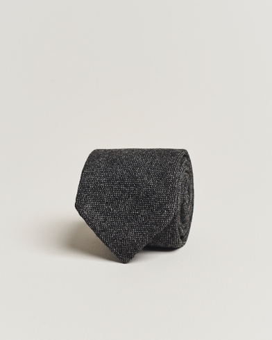 Men | Celebrate the New Year in style | Drake's | Cashmere 8 cm Tie Grey/Black