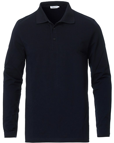 Men | Long Sleeve Polo Shirts | Filippa K | Luke Lycra Poloshirt Navy