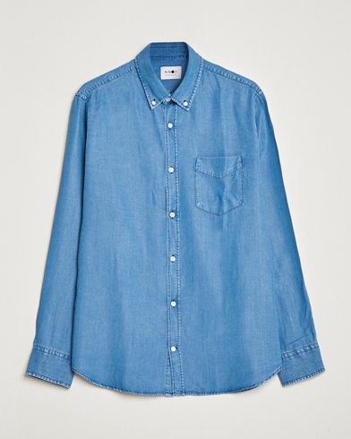 Men | Shirts | NN07 | Levon Tencel Denim Shirt Light Blue