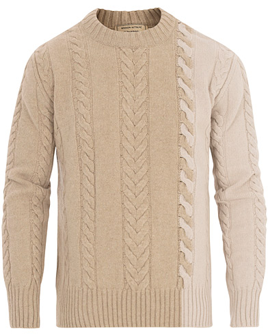 Wool/Cashmere Cable Knit Pullover Ecru/Beige