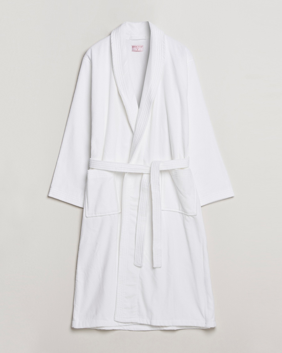 Derek Rose Cotton Velour Gown White – White