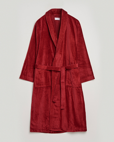Loungewear |  Cotton Velour Gown Wine Red
