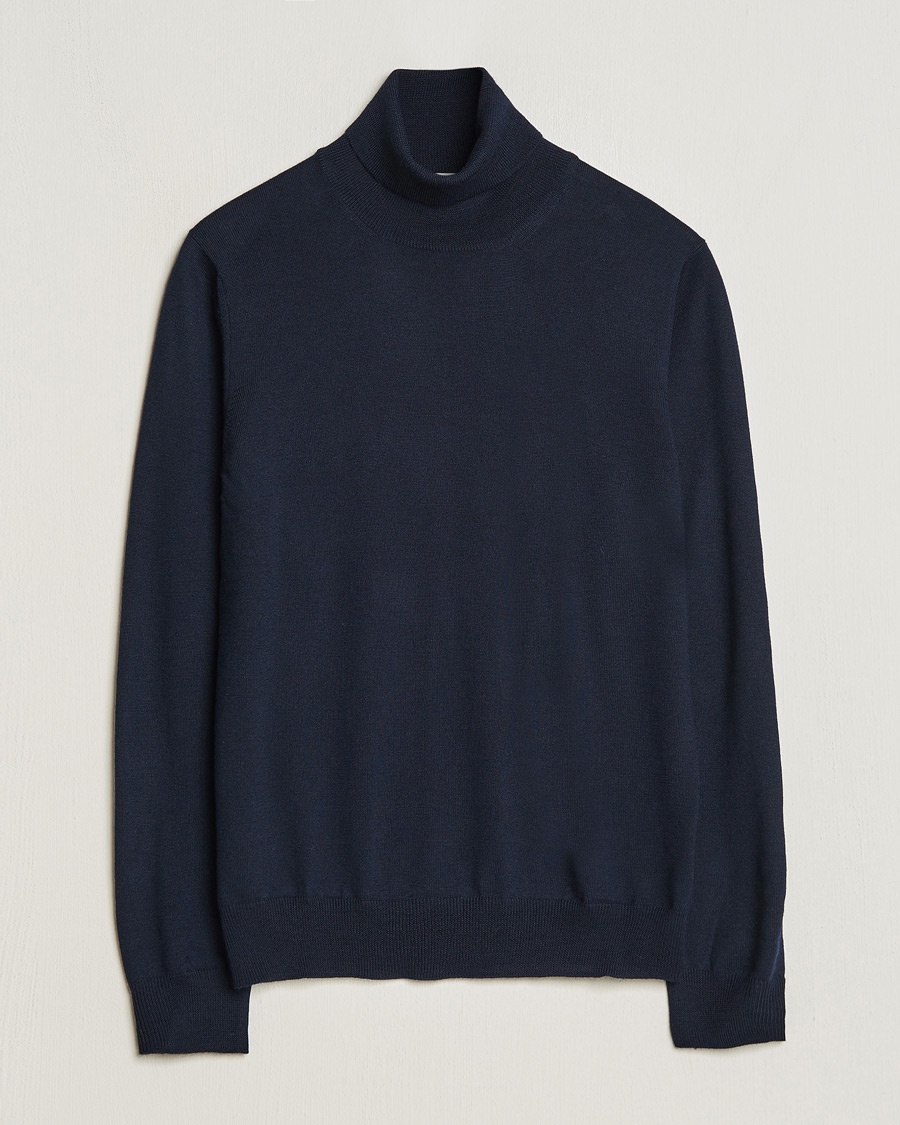 Stone Island Ghost Piece Geelong Wool Turtleneck Navy Blue at
