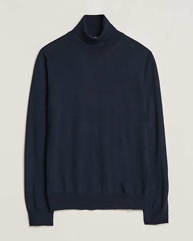 Men | Sweaters & Knitwear | Gran Sasso | Merino Fashion Fit Rollneck Navy