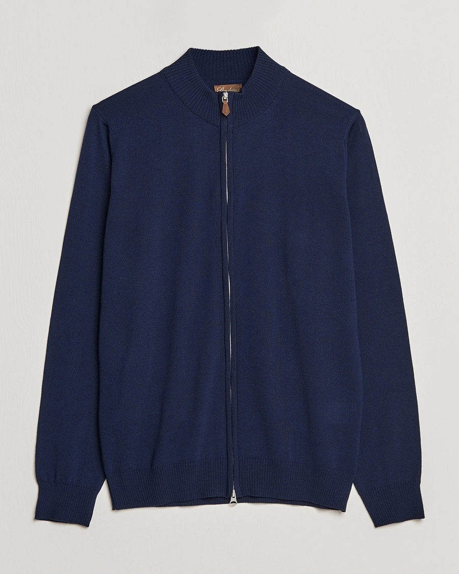 Stenströms Merino Full Zip Navy – Blue