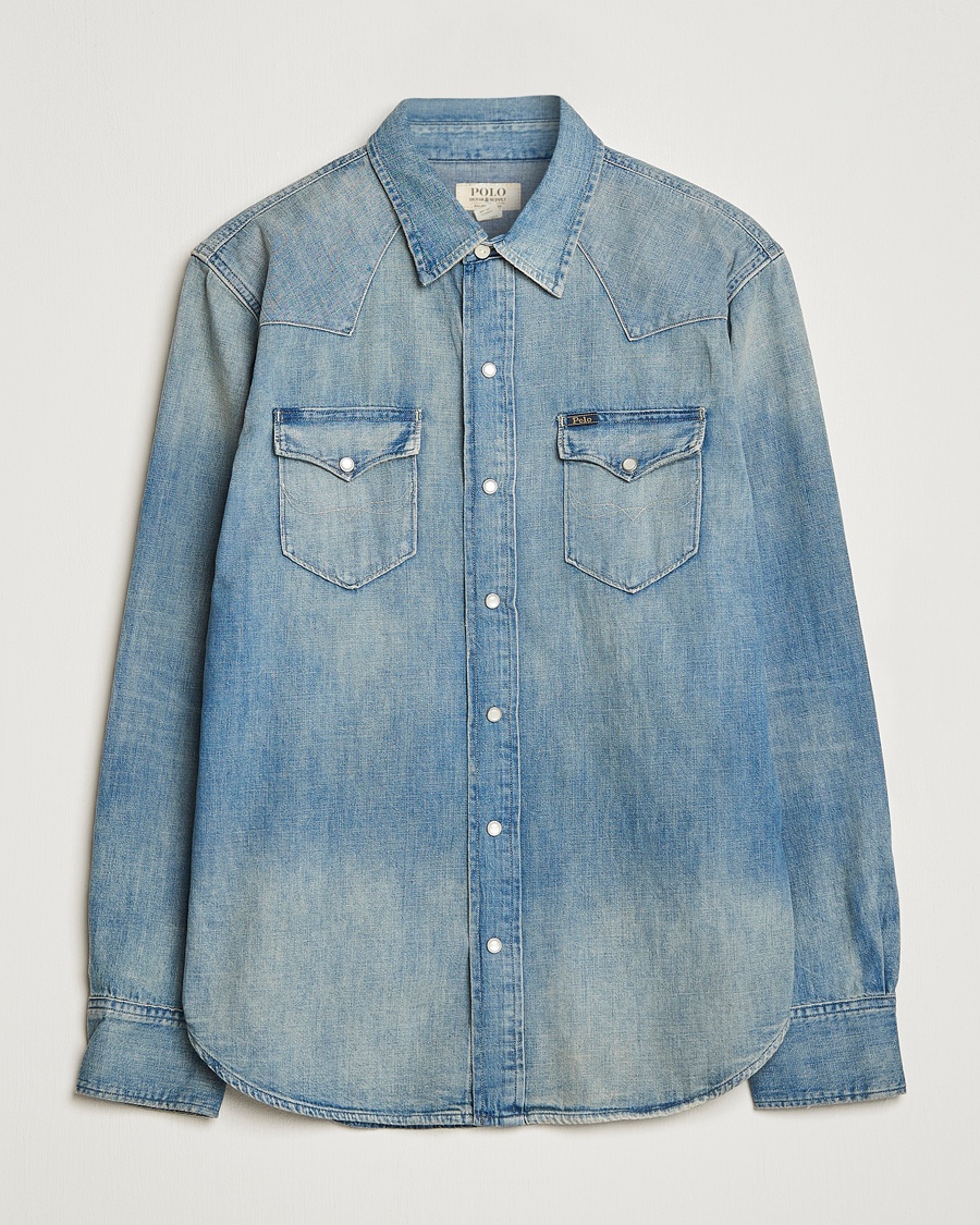 Polo Ralph Lauren Icon Wester Denim Shirt Light Blue – Blue