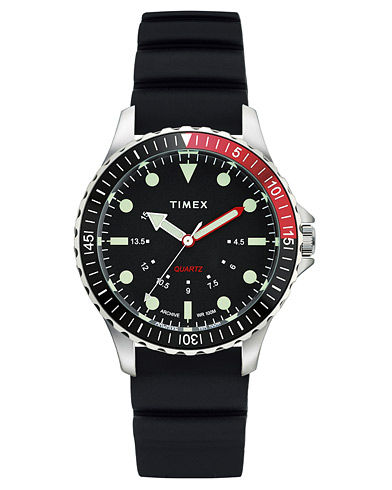 Timex Navi Depth Silicone Strap Steel/Black Dial