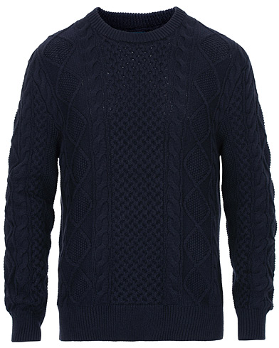 Aran Knitted Sweater Hunter Navy