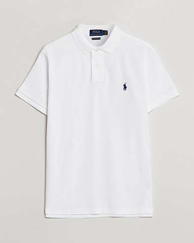 Men | Short Sleeve Polo Shirts | Polo Ralph Lauren | Custom Slim Fit Polo White