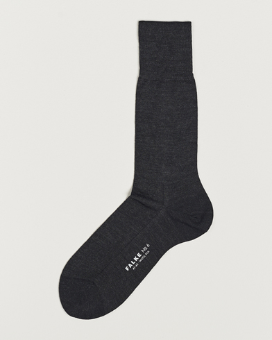 Men | Socks merino wool | Falke | No. 6 Finest Merino & Silk Socks Anthracite Melange