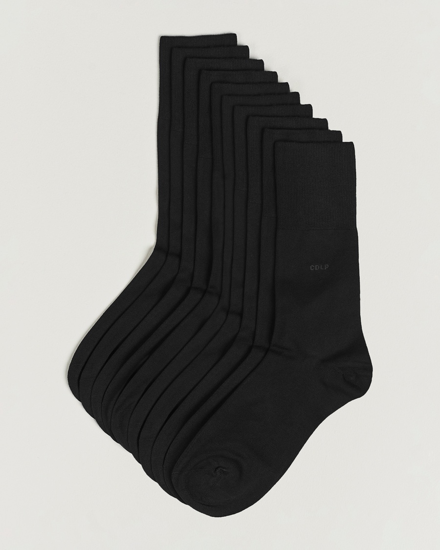 CDLP 10-Pack Bamboo Socks Black – Black
