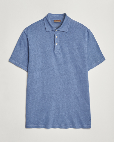  |  Linen Polo Shirt Blue