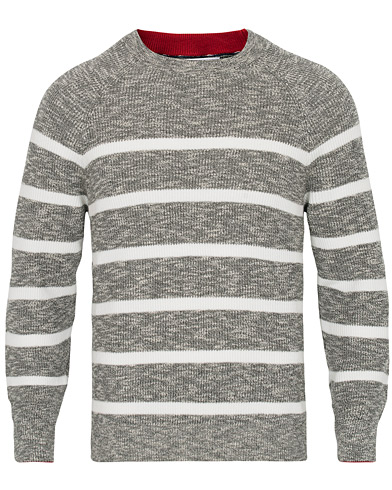 Men |  | Brunello Cucinelli | Melange Striped Cotton Sweater Grey/White