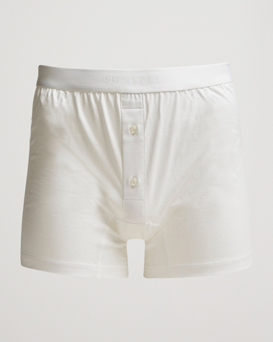 Men | Underwear | Sunspel | Superfine Two Button Cotton White