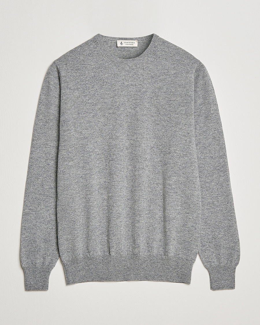 Piacenza Cashmere Cashmere Crew Neck Sweater Light Grey – Grey
